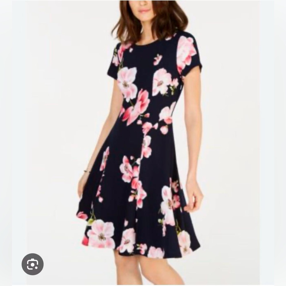 Jessica Howard Floral Mini Dress 4P Navy Pink Garden Party Spring Wedding